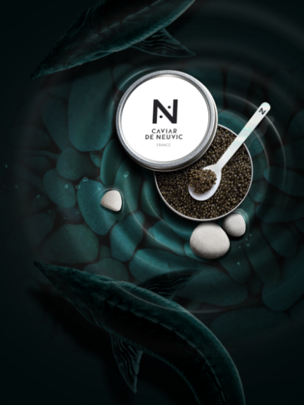 Boite ronde de caviar de la marque Caviar de Neuvic